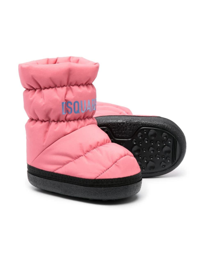Shop Dsquared2 Snow Boots With Print In Pink