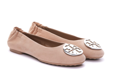 Shop Tory Burch Claire Ballets In Beige