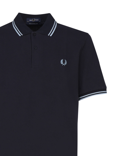 Shop Fred Perry Logo Polo T-shirt In Blue