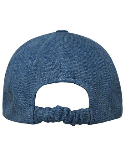 Patou Logo Denim Baseball Cap In Light Blue