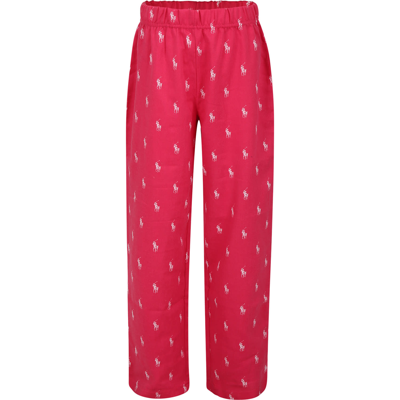 Shop Ralph Lauren Fuchsia Pajamas Pants For Girl