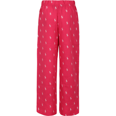 Shop Ralph Lauren Fuchsia Pajamas Pants For Girl