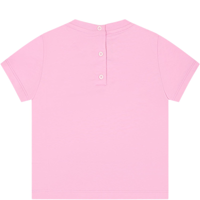 Shop Fendi Pink T-shirt For Girl With Teddy Bear