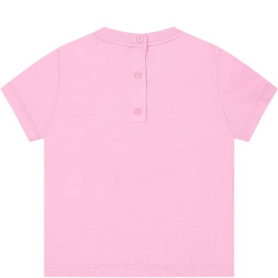 Shop Fendi Pink T-shirt For Baby Girl With Logo