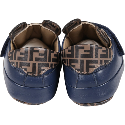Shop Fendi Blue Sneakers For Baby Boy