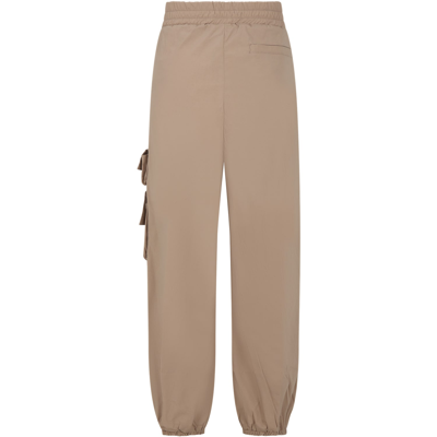 Shop Fendi Brown Trousers For Kids With Double Ff
