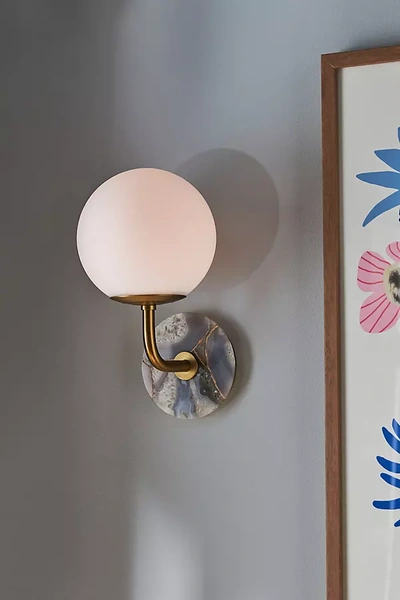 Shop Anthropologie Zoey Agate Sconce In Purple