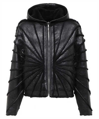 Shop Rick Owens Shearling Real Fur Jacket In Black