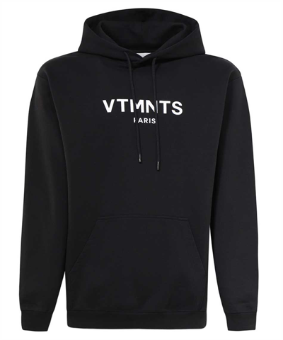 Shop Vtmnts Paris Logo Hoodie In Black