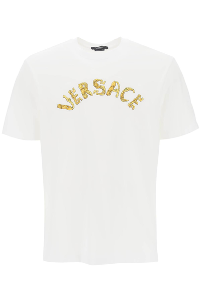 Shop Versace Seashell Baroque T Shirt In White