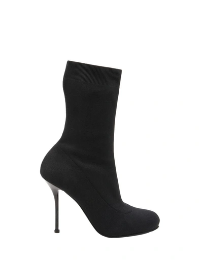 Shop Alexander Mcqueen Knitted Ankle Boots In Black