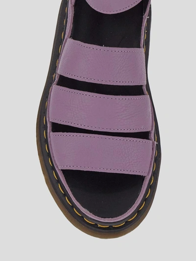 Shop Dr. Martens' Dr Martens Boots In <p>dr Martens Platform Sandal In Lilac Grained Leather With Open Round Toe