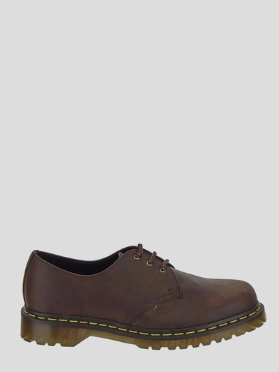 Shop Dr. Martens' Dr Martens Boots In <p>dr Martens Low Boot In Peach Chestnut Brown Leather With Laces Closure