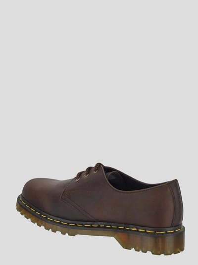 Shop Dr. Martens' Dr Martens Boots In <p>dr Martens Low Boot In Peach Chestnut Brown Leather With Laces Closure