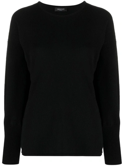 Shop Fabiana Filippi Wool And Silk Blend Sweater In Black