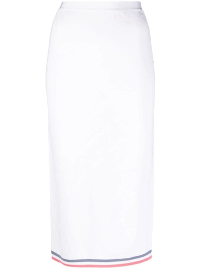 Shop Fendi Ff Midi Skirt In White