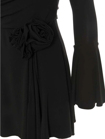 Shop Magda Butrym Floral Detail Minidress In Black
