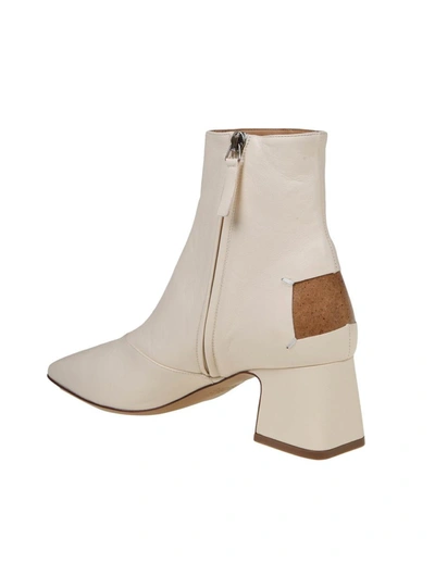 Shop Maison Margiela Ankle Boot In Soft Leather In Cream