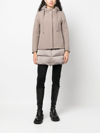 Shop Herno Double-layered Padded Coat In Grey