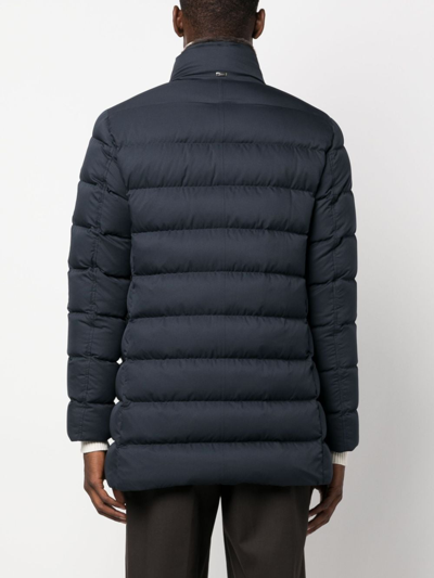 Shop Herno Padded High-neck Coat In Blue