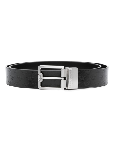 Shop Emporio Armani Buckle-fastening Leather Belt In Black