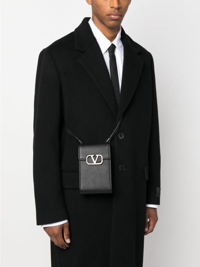 Shop Valentino Vlogo Signature Messenger Bag In Black