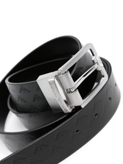 Shop Emporio Armani Buckle-fastening Leather Belt In Black