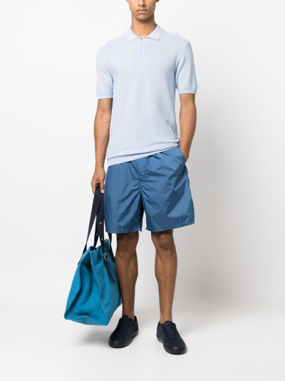 Shop Orlebar Brown Maranon Cotton Polo Shirt In Blue