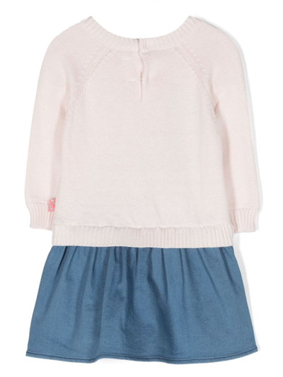 Billieblush Sequin-embellished Knitted Dress In Pink