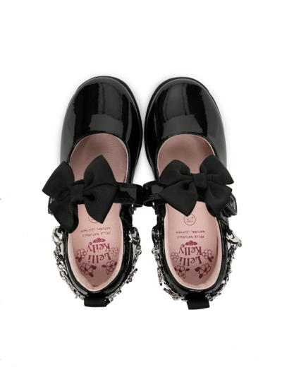 Shop Lelli Kelly Angel Bow-detail Leather Ballerina Shoes In Black