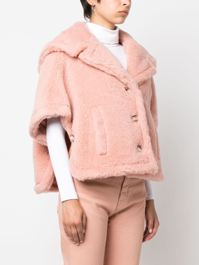 Shop Max Mara Teddy Faux-fur Jacket In Pink