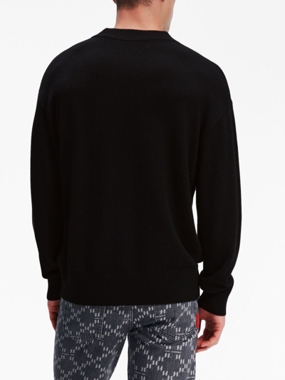 Shop Karl Lagerfeld Karl Logo Crew Neck Sweater In Black