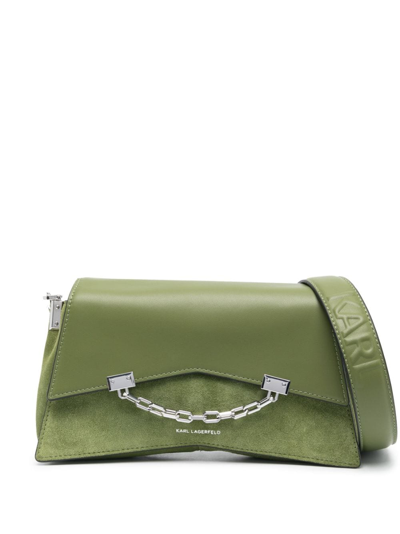 Shop Karl Lagerfeld K/seven 2.0 Logo-print Crossbody Bag In Green