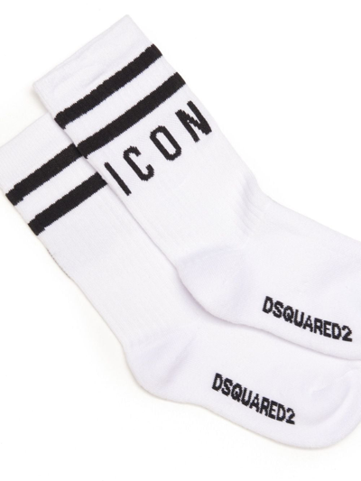 Dsquared2 Logo-print Striped Cotton Socks In Dqc29