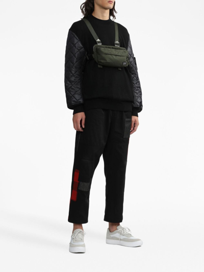 Shop Comme Des Garçons Homme Deux X Porter Logo-patch Zipped Shoulder Bag In Green