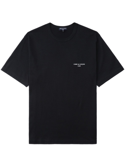 Shop Comme Des Garçons Homme Deux Logo-print Cotton T-shirt In Black