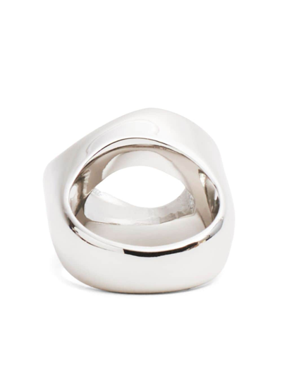 Shop Marc Jacobs Monogram Signet Ring In Silver