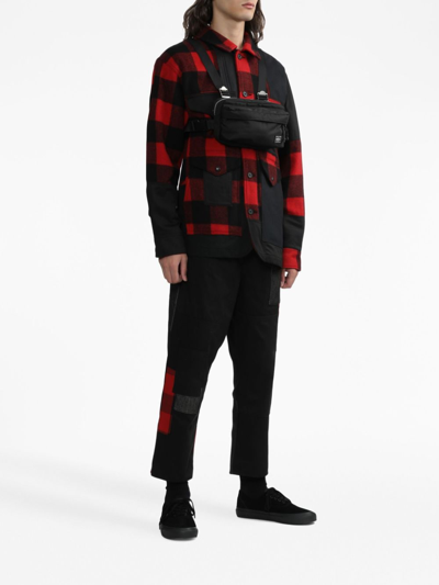 Comme Des Garçons Homme Deux Logo-patch Chest Bag In Black