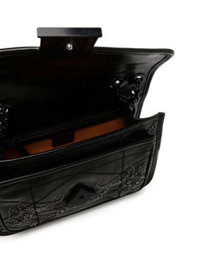Mcm Small Travia Chain Shoulder Bag In Black