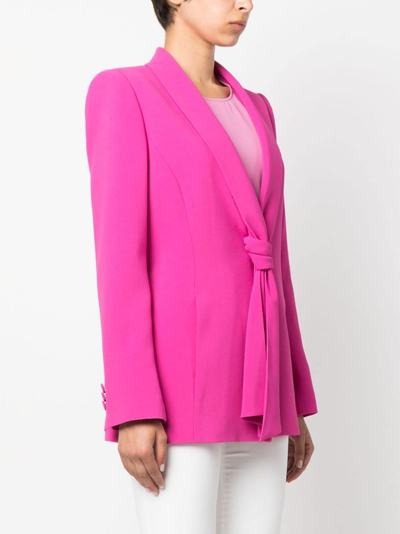 Shop Emporio Armani Scarf-detail Single-breasted Blazer In Pink