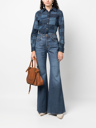 Chloé High-rise Heart-pocket Wide-leg Denim Jeans In Blue