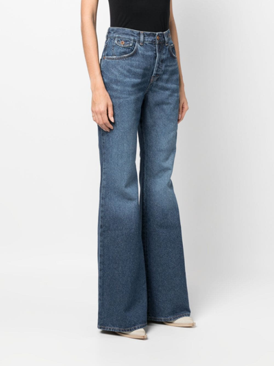 Chloé High-rise Heart-pocket Wide-leg Denim Jeans In Blue
