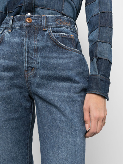 Chloé High-rise Heart-pocket Wide-leg Denim Jeans In Blue