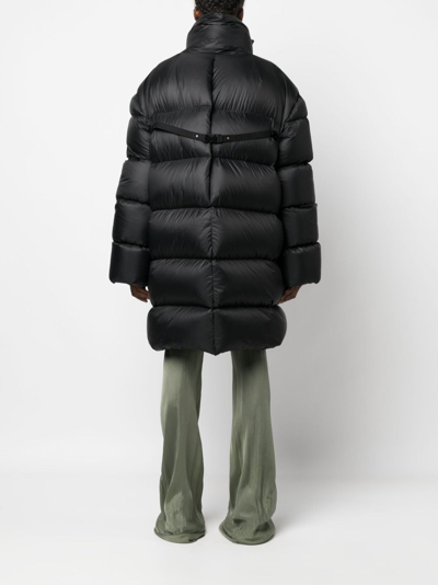 Rick Owens Drella Jumbo Down Poncho Coat In Black