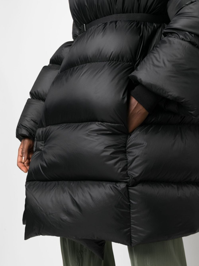 Rick Owens Drella Jumbo Down Poncho Coat In Black