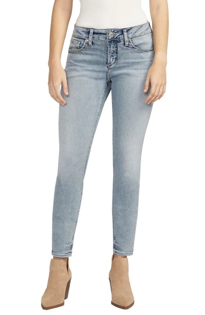 Shop Silver Jeans Co. Elyse Mid Rise Skinny Jeans In Indigo