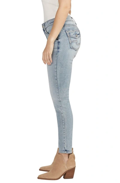 Shop Silver Jeans Co. Elyse Mid Rise Skinny Jeans In Indigo
