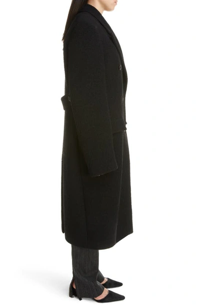 Shop Acne Studios Ojama Wool Blend Bouclé Coat In Black