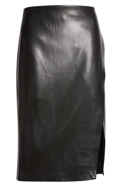 Shop Alice And Olivia Siobhan Faux Leather Skirt In Black