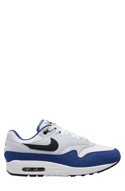 Shop Nike Air Max 1 Sneaker In White/ Black/ Deep Royal Blue